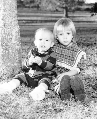 Black and white photo children